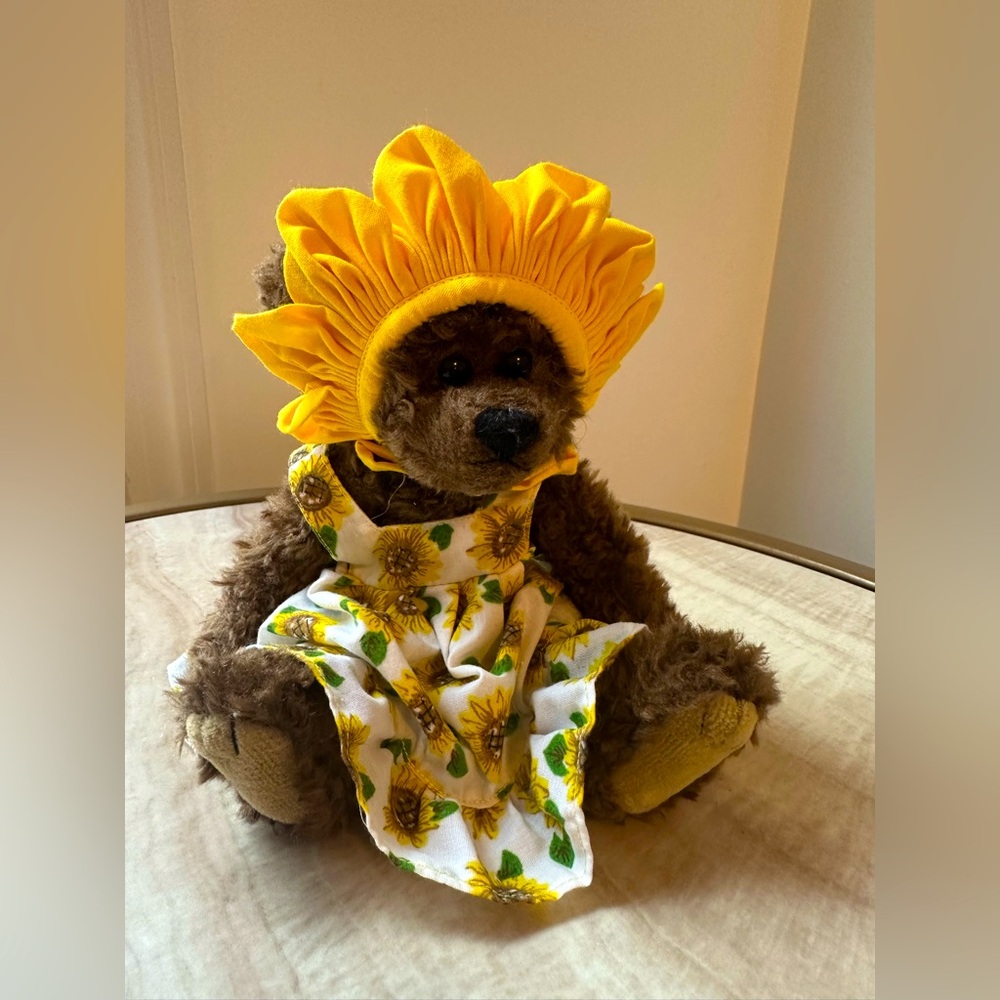 Vintage TY Susannah You Are My Sunshine Sunflower Bear 8" Plush 1993